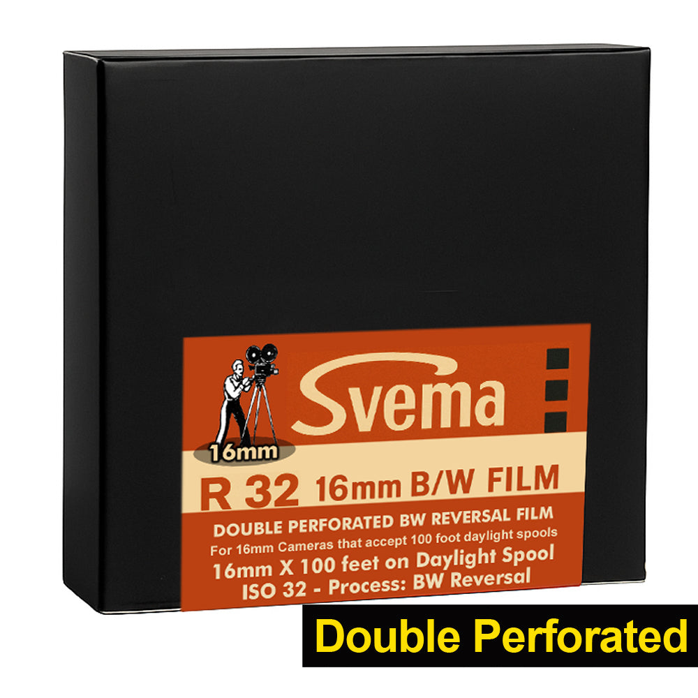 16mm Film - Double Perf - Svema r32 BW Reversal 32 iso - 100 ft