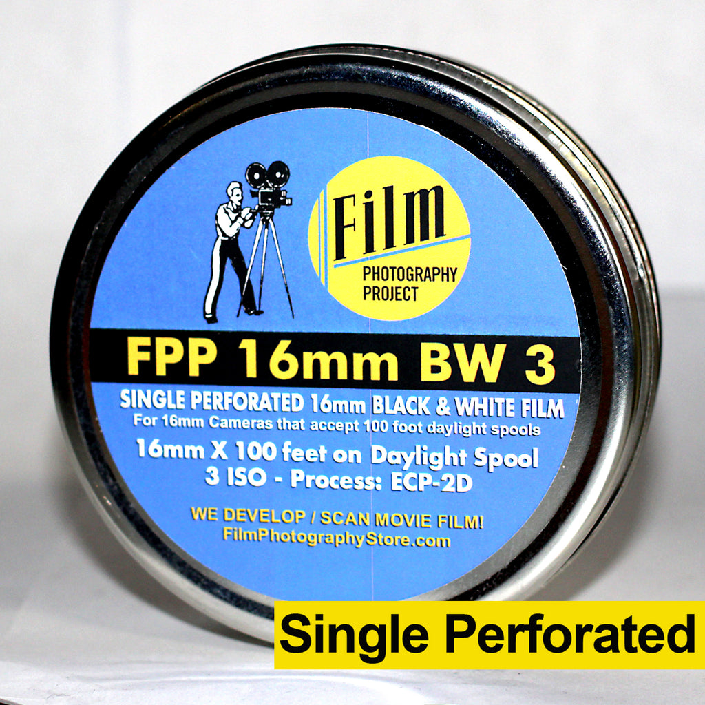 16mm Film - Single Perf - FPP 16mm BW 3 Negative - 100 ft – Film