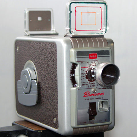 Regular 8mm Movie Camera - Kodak Brownie 8mm Camera - f2.7 (Vintage - Beige)