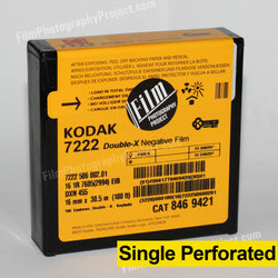16mm Film - Single Perf - Kodak Double-X 7222 - 100 ft