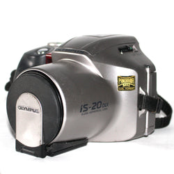 35mm Film Camera -  Olympus iS-20 / 30 DLX Point and Shoot (Vintage - Silver)