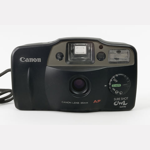 35mm Film Camera - Canon Sure Shot OWL (Black - Vintage)