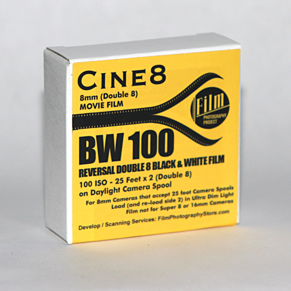 Double 8 Film - Cine8 BW Reversal 100 ISO (25 ft) – Film Photography  Project Store
