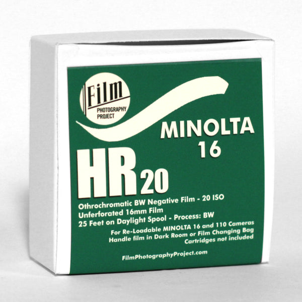 Minolta 16 - 25ft Bulk Roll - Fuji HR20 BW Negative (16mm - No Perf)