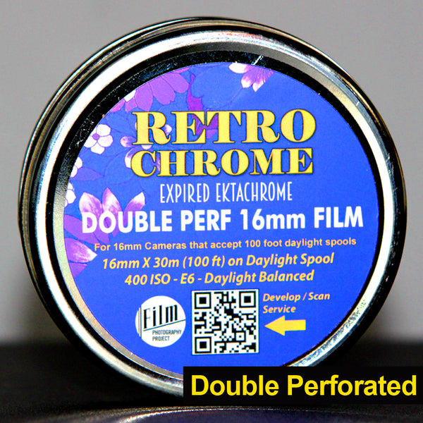 16mm Film - Double Perf - RetroChrome Color 400D (Daylight) - 100 ft