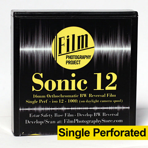 16mm Film - Single Perf - FPP Sonic12 BW Reversal - 100 ft