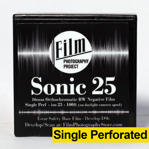 16mm Film - Single Perf - FPP Sonic25 BW Negative - 100 ft – Film  Photography Project Store