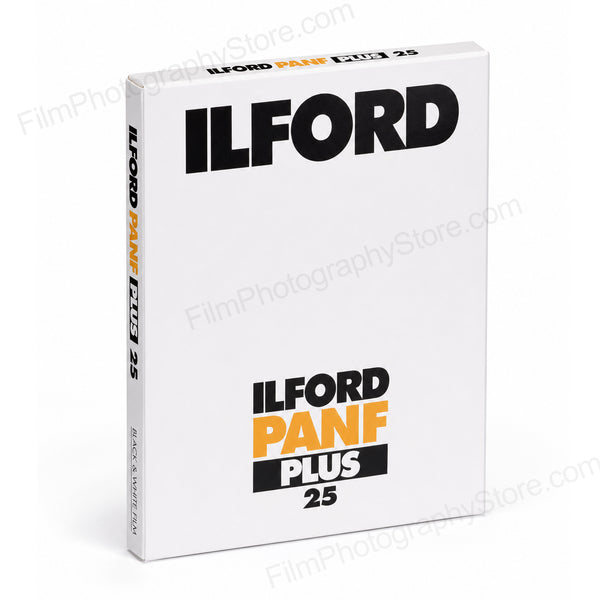 4X5 SHEET FILM - ILFORD Pan F + (25 SHEETS)