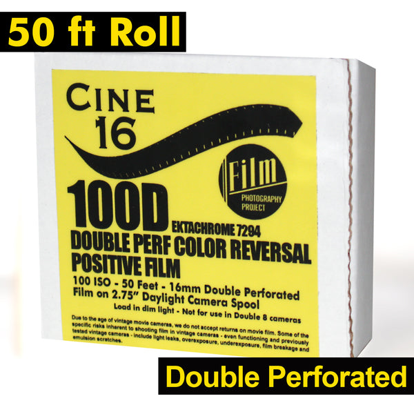 16mm Film - 50' Double Perf - CINE16 Color Reversal 100 iso - 50 ft