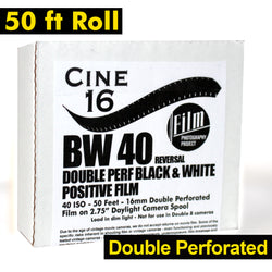 16mm Film - Double Perf - CINE16 BW Reversal 40 iso - 50 ft