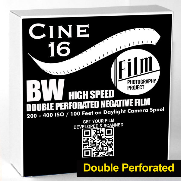 16mm Film - Double Perf - CINE16 BW Negative 400 iso - 100 ft