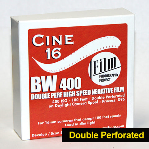 16mm Film - Double Perf - CINE16 BW Negative 400 iso - 100 ft