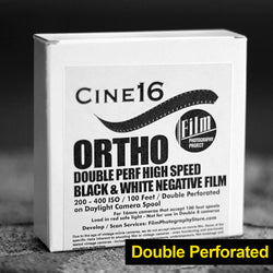 16mm Film - Double Perf - CINE16 BW Negative ORTHO 400 iso - 100 ft