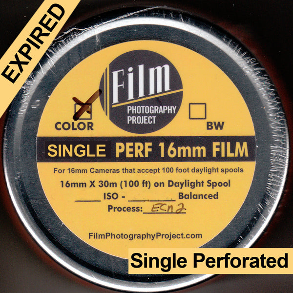 16MM FILM - SINGLE PERF - KODAK HIGH SPEED 500T (EXPIRED) - 100 FT