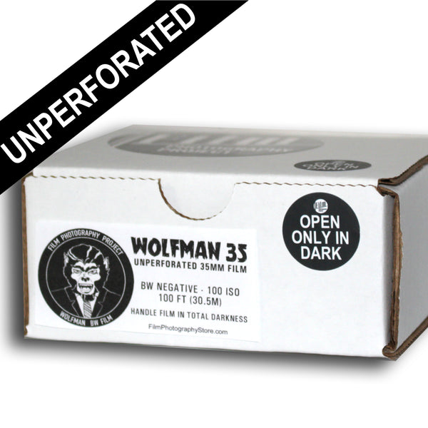 35mm Unperforated BW Bulk Roll (100 ft) - Wolfman 100
