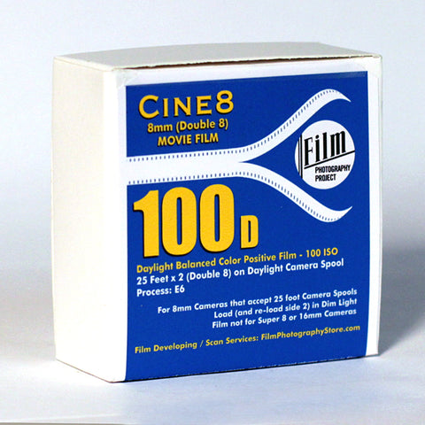 Double 8 Film - Cine8 Color Reversal 100d - (25 ft - 100 ISO)