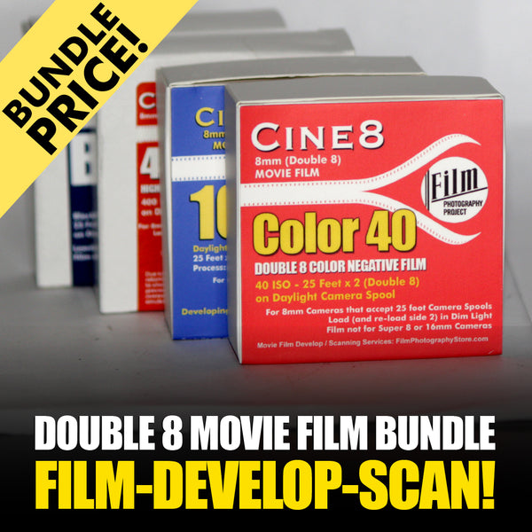 Double 8 Film - BUNDLE - Film / Develop / Scan (25 FT) – Film Photography  Project Store
