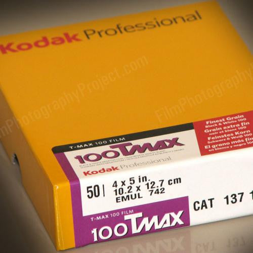 4x5 Sheet Film - Kodak TMax 100 (50 Sheet Box)