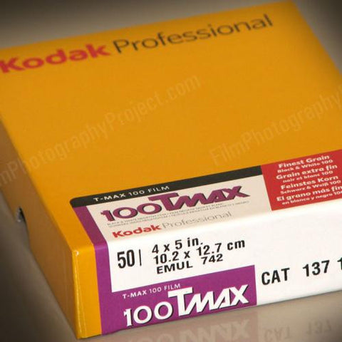 4x5 Sheet Film - Kodak TMax 100 (50 Sheet Box)