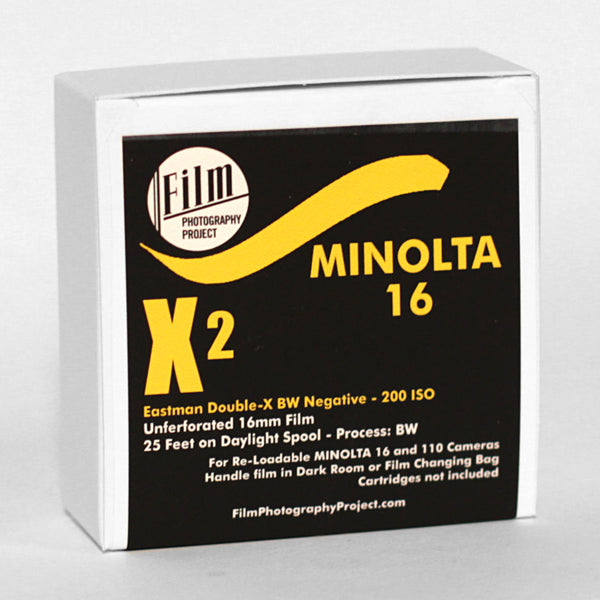 Minolta 16 - FPP X2 BW Negative - 25 ft (16mm - Single Perf)