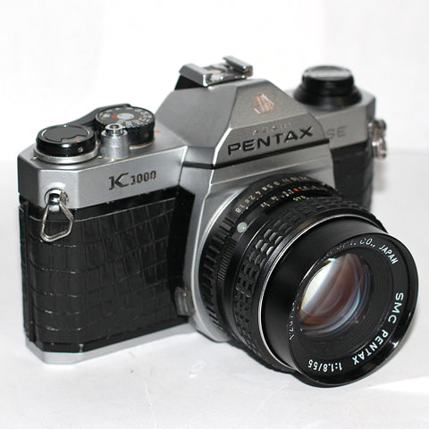 35mm Film Camera - Pentax K1000 SLR / 50mm f2 + (Vintage Kit)